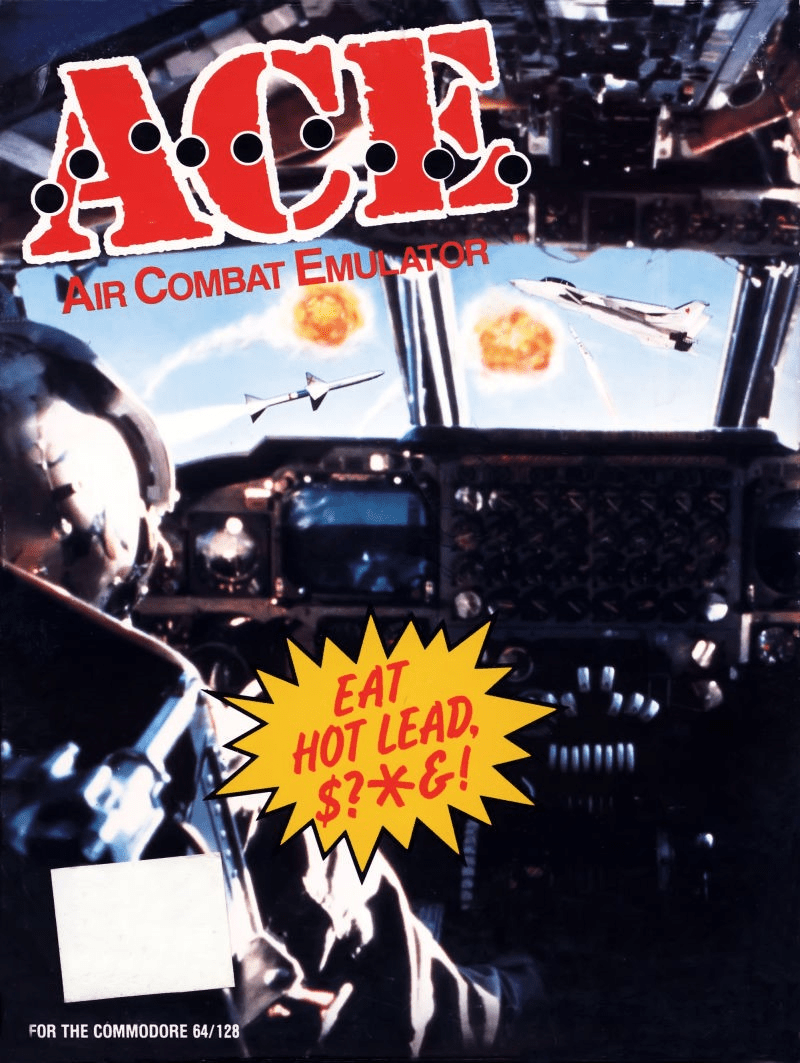 ACE Air Combat Emulator box art for Commodore 64